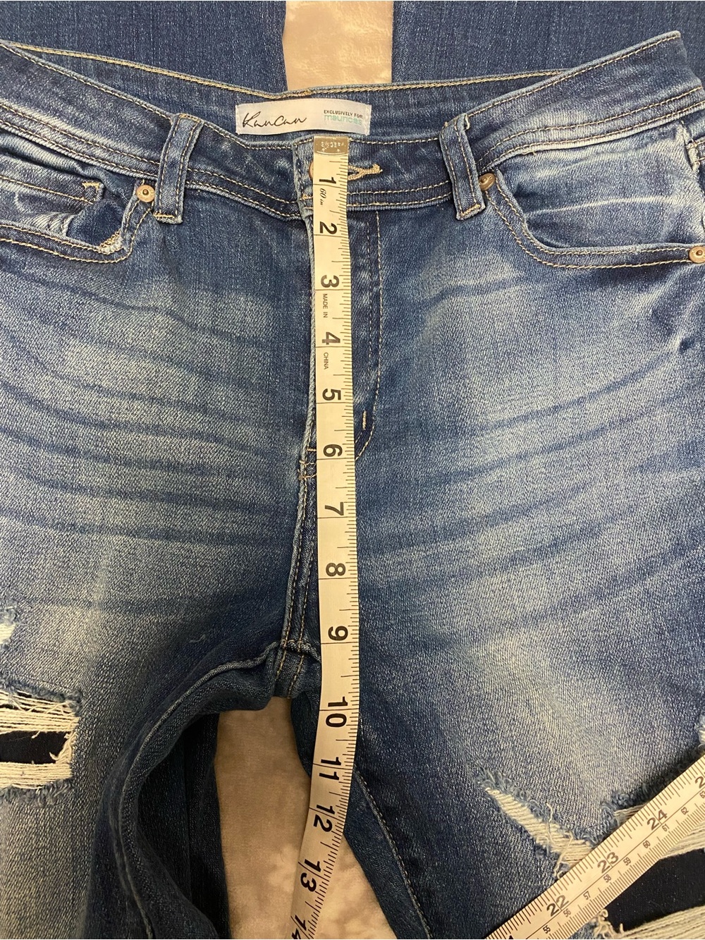 KanCan Mid Rise Ripped Flare Jeans - Picture 9 of 10